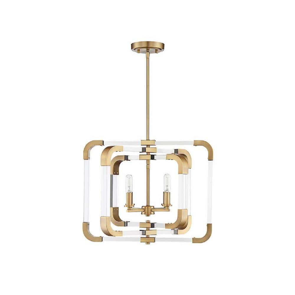 Savoy House Rotterdam 4 - Light Semi-Flush Mount in Warm Brass