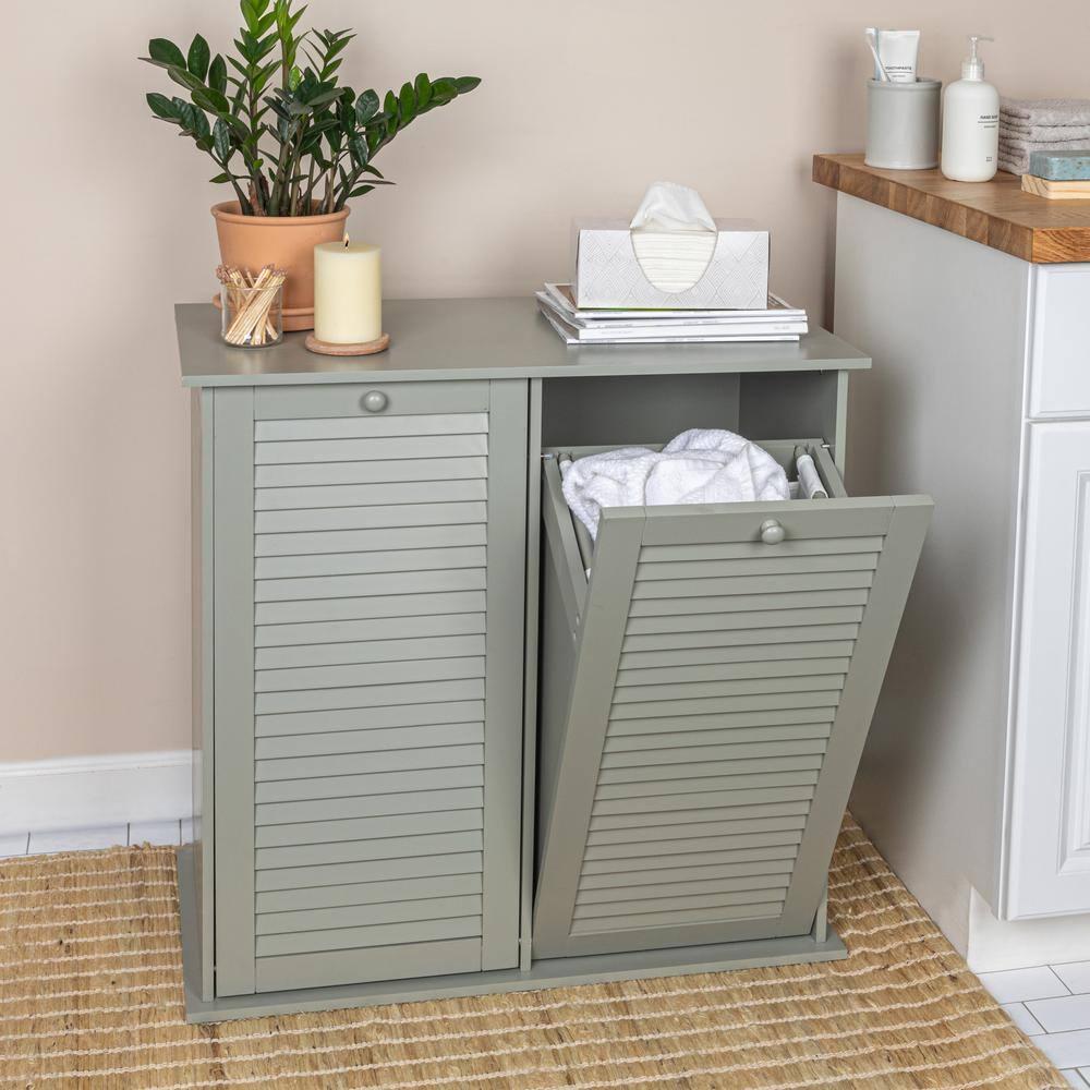 Household Essentials Tilt-out Cabinet Laundry Sorter with Shutter Front