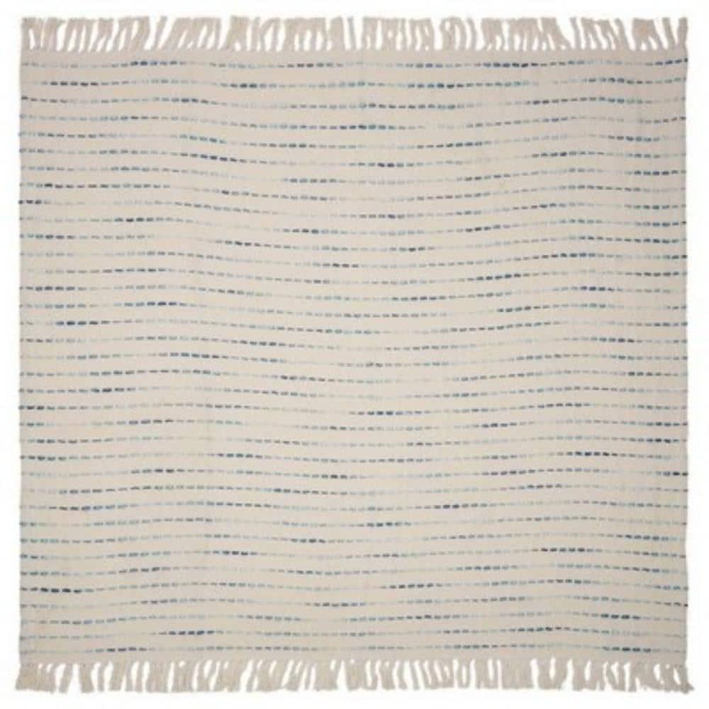 Rajani Home Deep Ombre Striped Handmade Woven Throw Blanket with Fringe