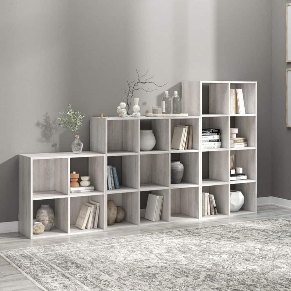 47.05" Paxberry 8 Cube Organizer Whitewash - Signature Design by Ashley: Modern Bookshelf, Storage Cubbies