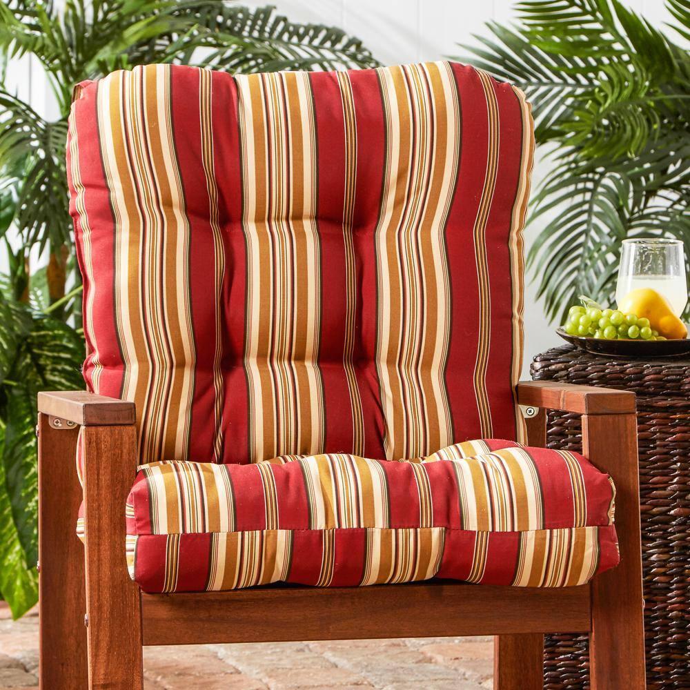 Greendale Home Fashions Roma Stripe 42 x 21 in. Outdoor Reversible Tufted Chair Cushion