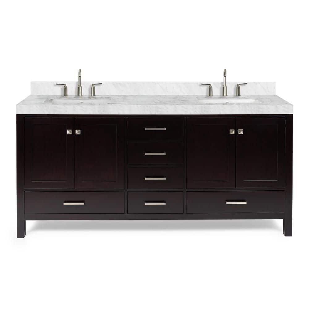 Cambridge Double Bathroom Vanity with Carrara Marble Top