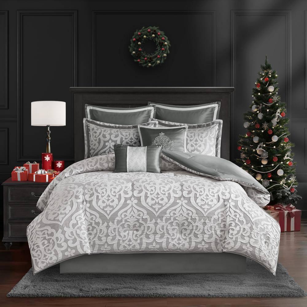 Madison Park Odette Jacquard 8 Piece Comforter Set