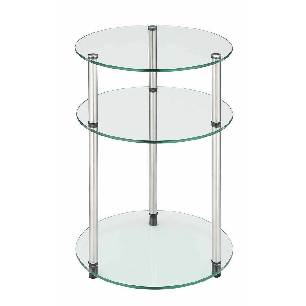 Convenience Concepts Designs2Go No Tools 3 Tier Round Table, Multiple Finishes