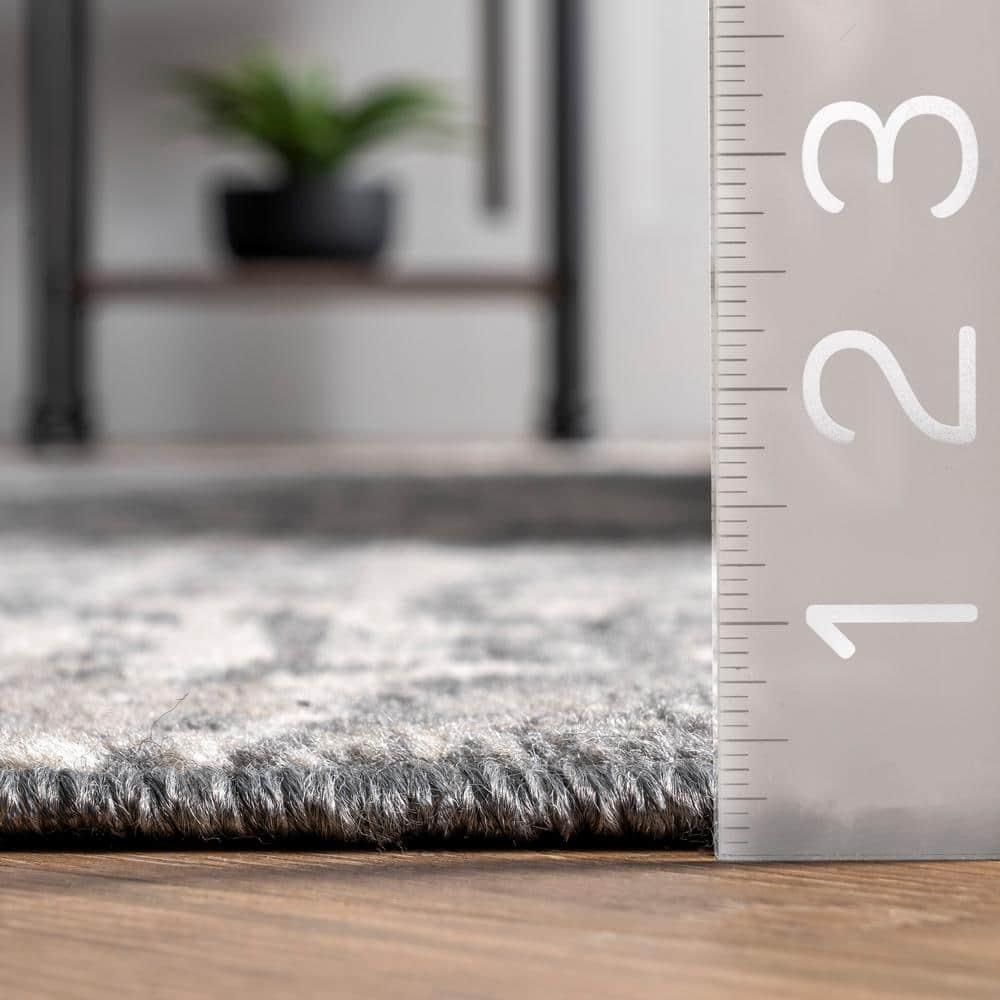 Nuloom Freja Oriental/Persian 9x12 Indoor Area Rug for Living Room Bedroom Dining Room Kitchen, Dark Grey/Ivory