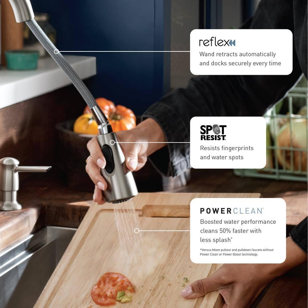 Moen Align One Handle Modern Kitchen Pulldown Faucet with Reflex and Power Clean Technology