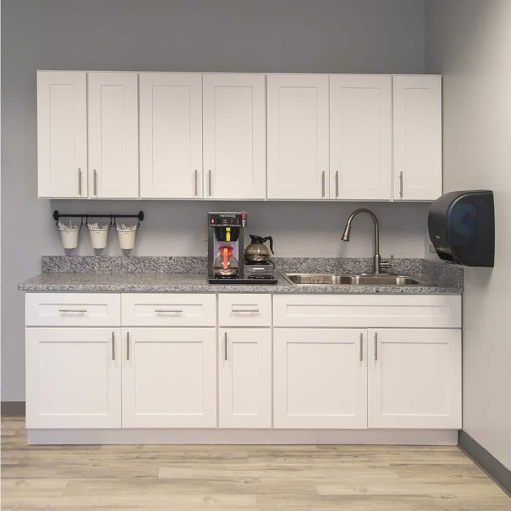Design House 561514 Brookings Unassembled Shaker Sink Base Kitchen Cabinet 48x34.5x24, White