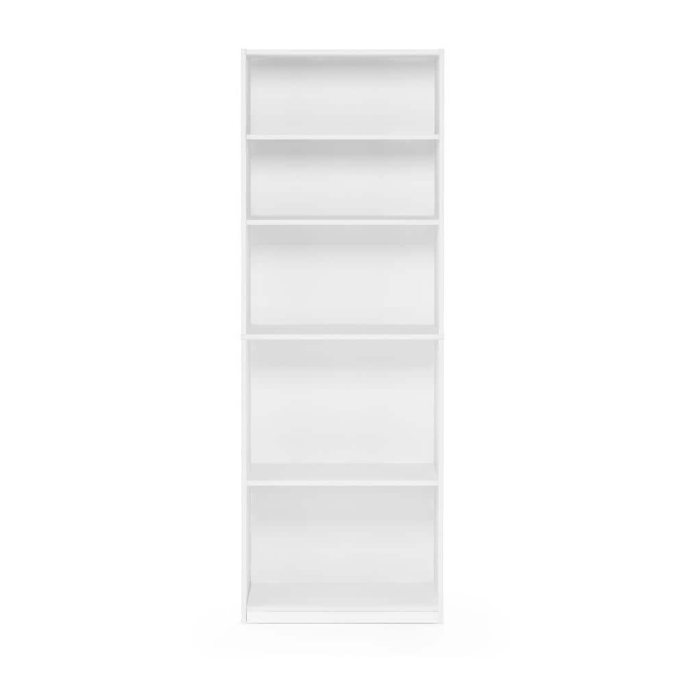 Furinno 5 Cubes Bookcase Space Saver Organizer Bookshelf w/Adjustable Open Shelves,White