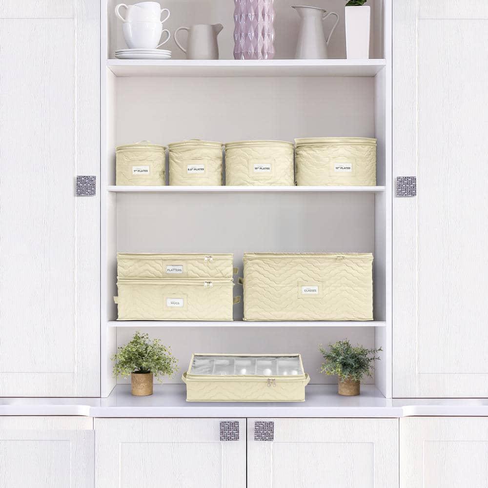 Sorbus 4 Piece Quilted Dinnerware Storage Set