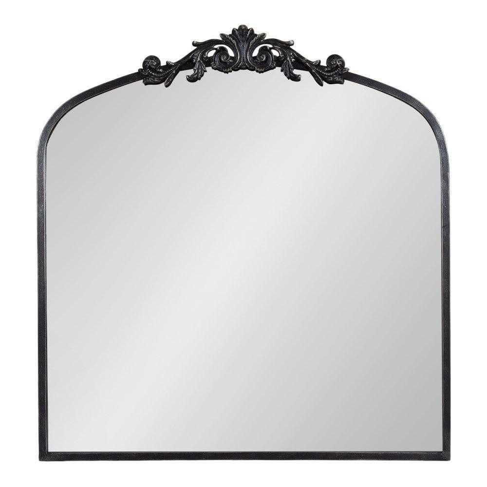 Kate & Laurel All Things Decor 28"x30" Arendahl Traditional Arch Mirror Black: Baroque-Inspired, No Assembly Required