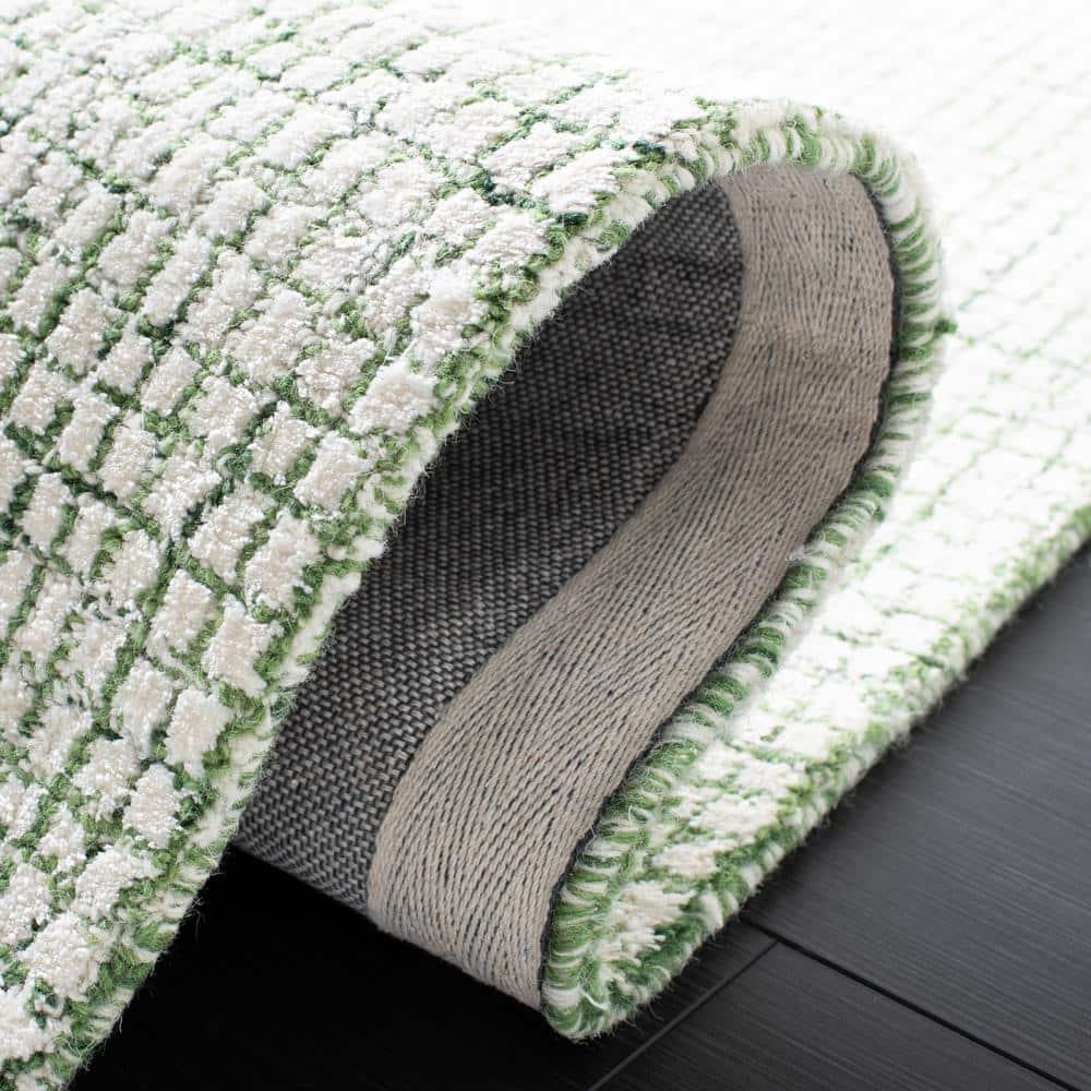 SAFAVIEH Abstract Dalia Geometric Abstract Area Rug, Ivory/Green, 6' x 6' Square