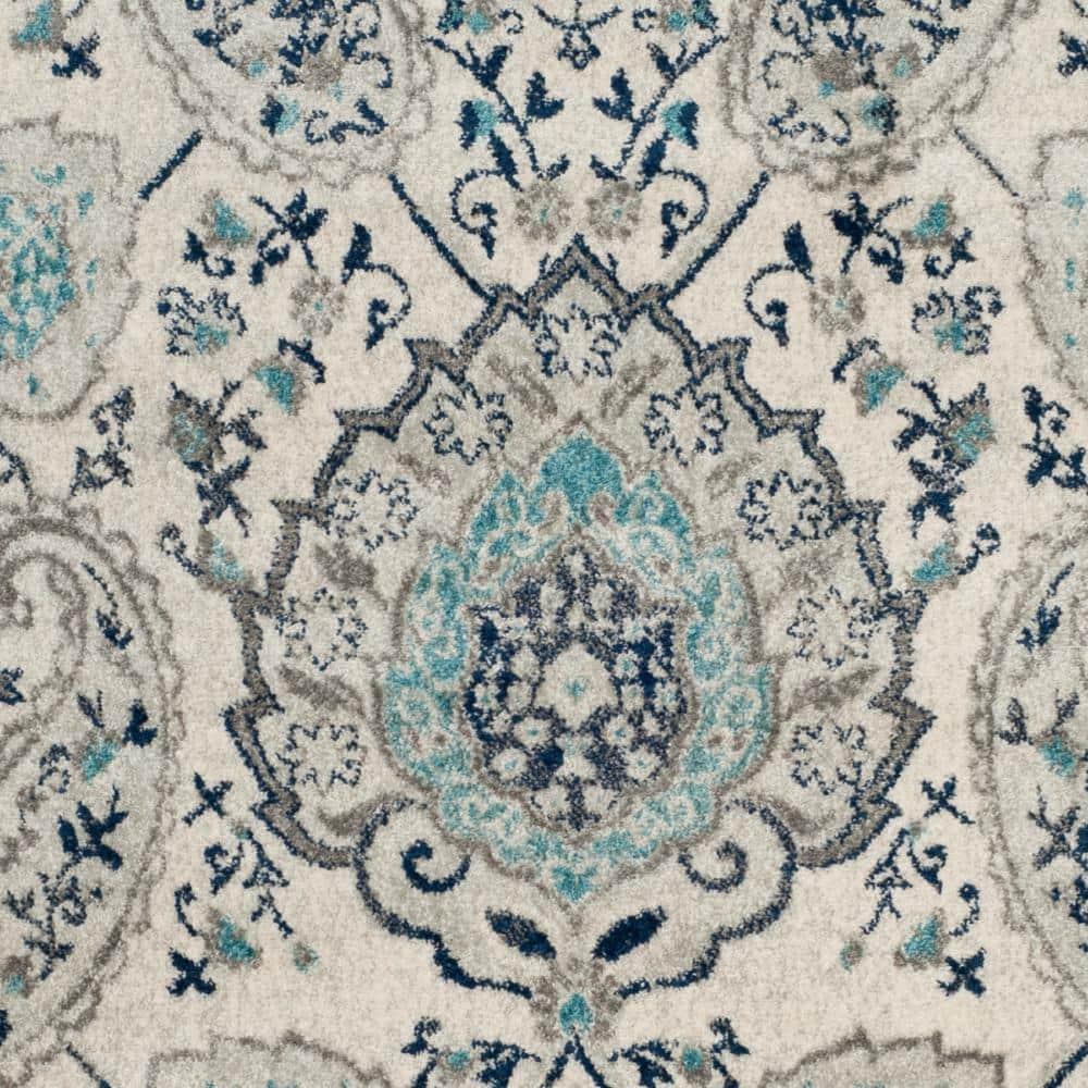 Madison MAD600 Power Loomed Indoor Area Rug - Cream/Light Grey - 4'x4' - Safavieh