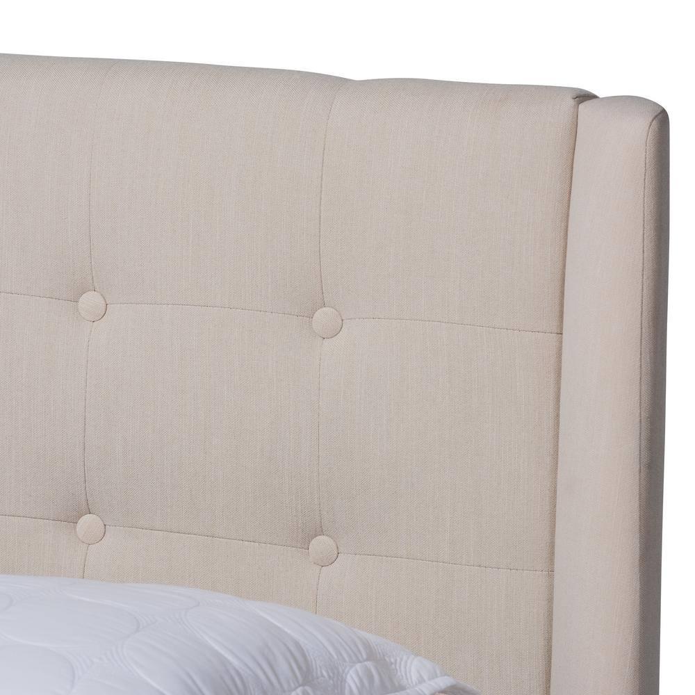 King Naya Platform Bed Beige - Baxton Studio