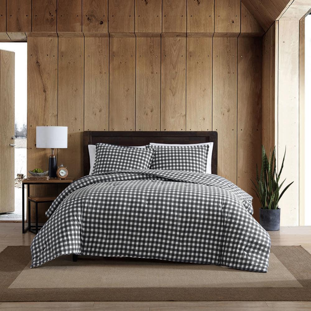 Eddie Bauer Eddie Bauer Preston Grey Cotton Flannel Reversible Comforter Set