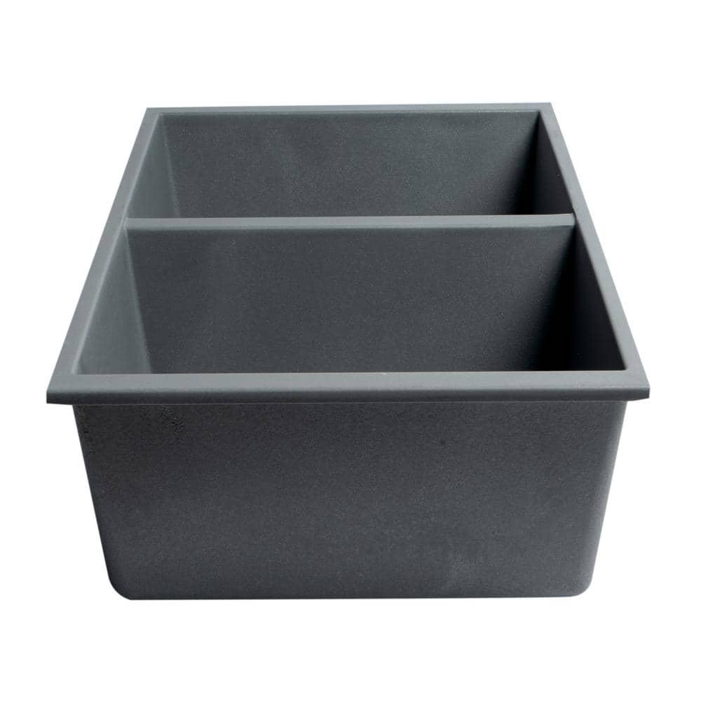 Alfi Brand AB3420UM-T 33.88'' L Undermount Double Bowl Granite Kitchen Sink