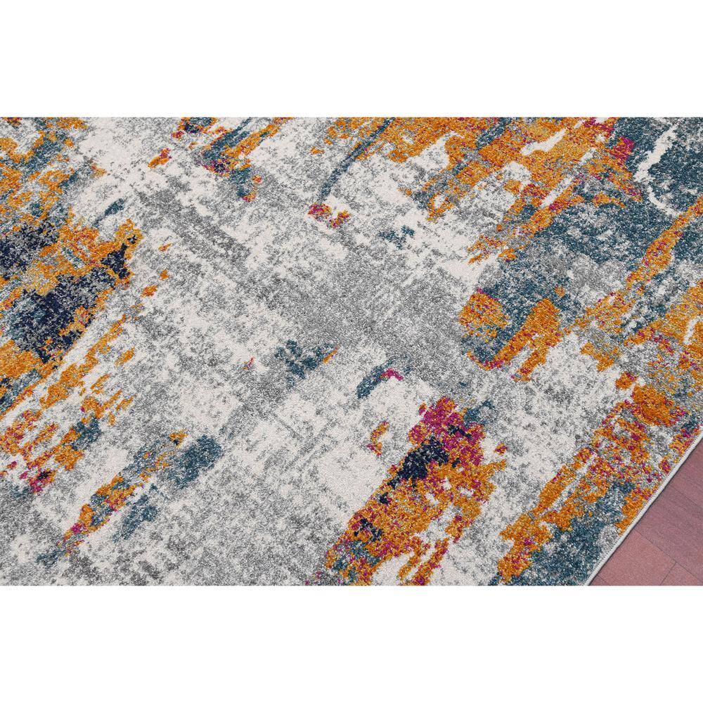 Chelsea Abstract Transitional Durable Performance Orange/Blue Area Rug