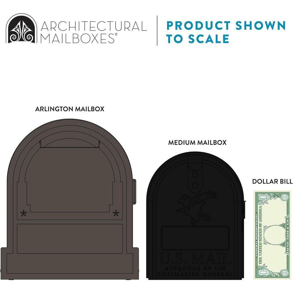 Gibraltar Mailboxes Arlington Classic Galvanized Steel Post Mount Bronze Mailbox