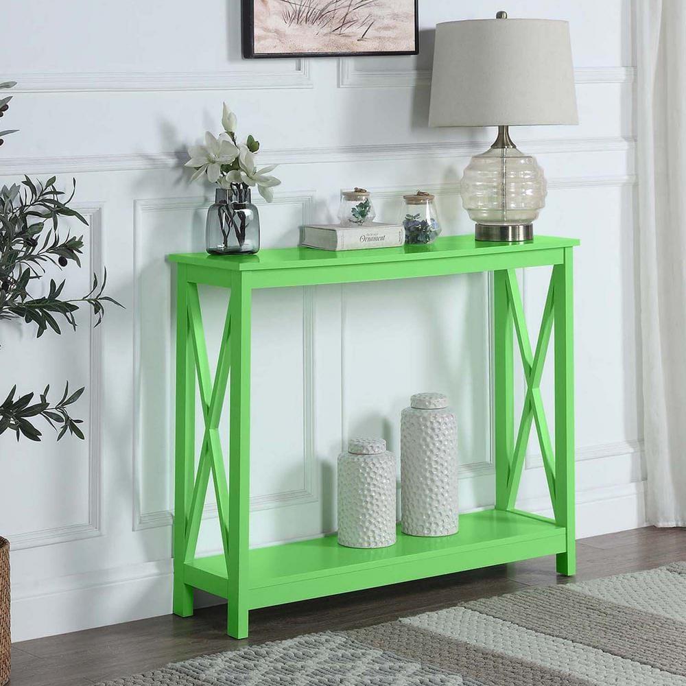 Convenience Concepts Oxford Console Table with Shelf, Lime Wood Finish