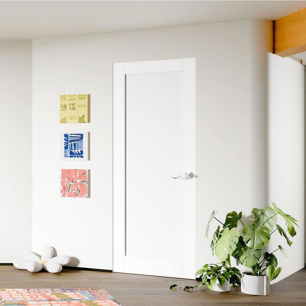 Nova Hardware 1-Panel Soft White Laminated Traditional Interior Door Slab Only