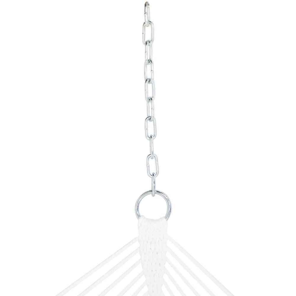 Sunnydaze Outdoor 2-Person Double Polyester Quilted Hammock with Wood Spreader Bar and 12ft Black Steel Stand - Catalina Beach