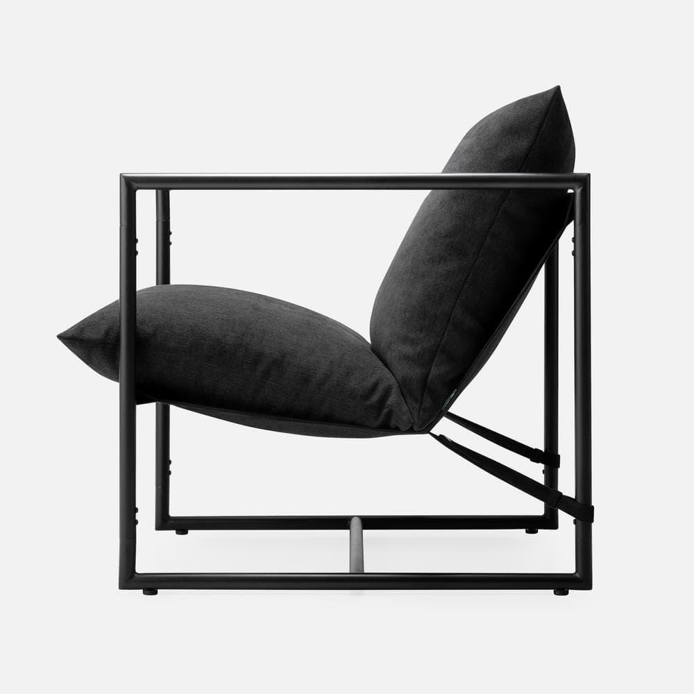 Zinus Aidan Metal Framed Sling Indoor Accent Chair, Black
