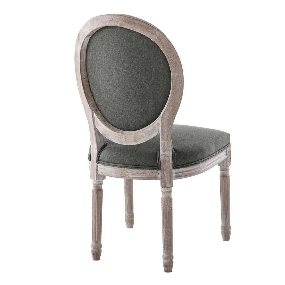 Modway Emanate 19.5" Fabric Dining Side Chair with Oval Back in Natural/Gray