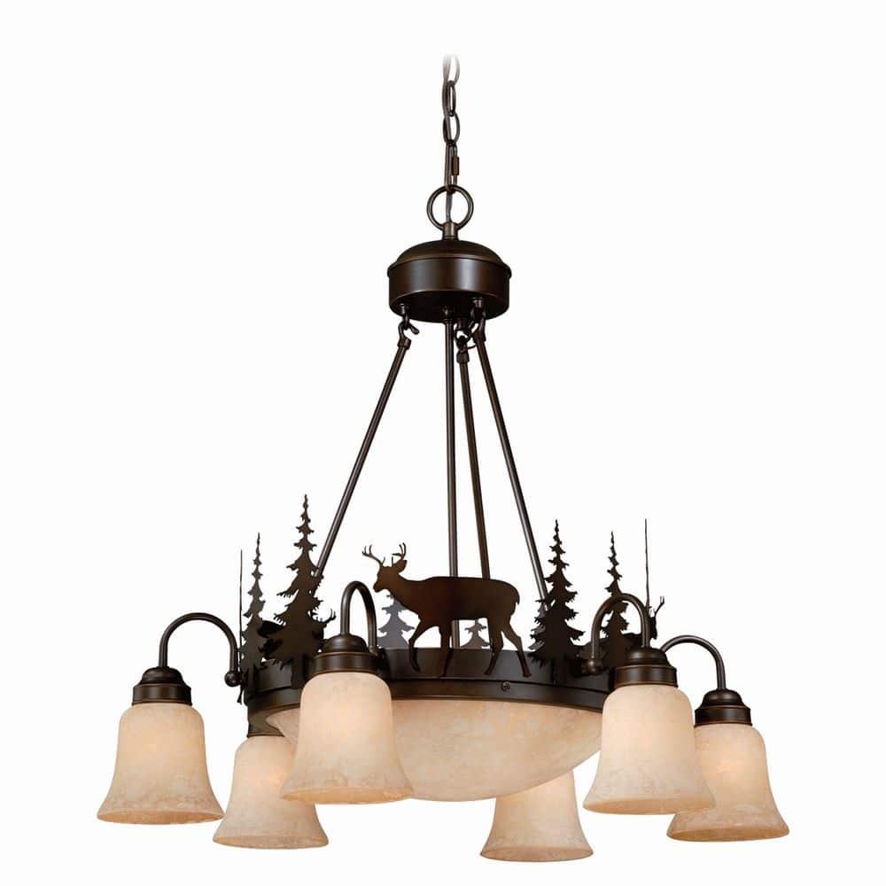 Vaxcel Bryce 9 - Light Chandelier in  Burnished Bronze