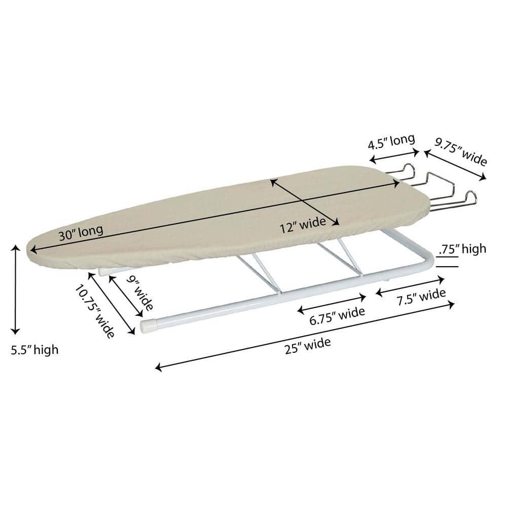 Household Essentials Portable Lightweight Tabletop Ironing Board with Retractable Iron Rest and 5mm Foam Pad