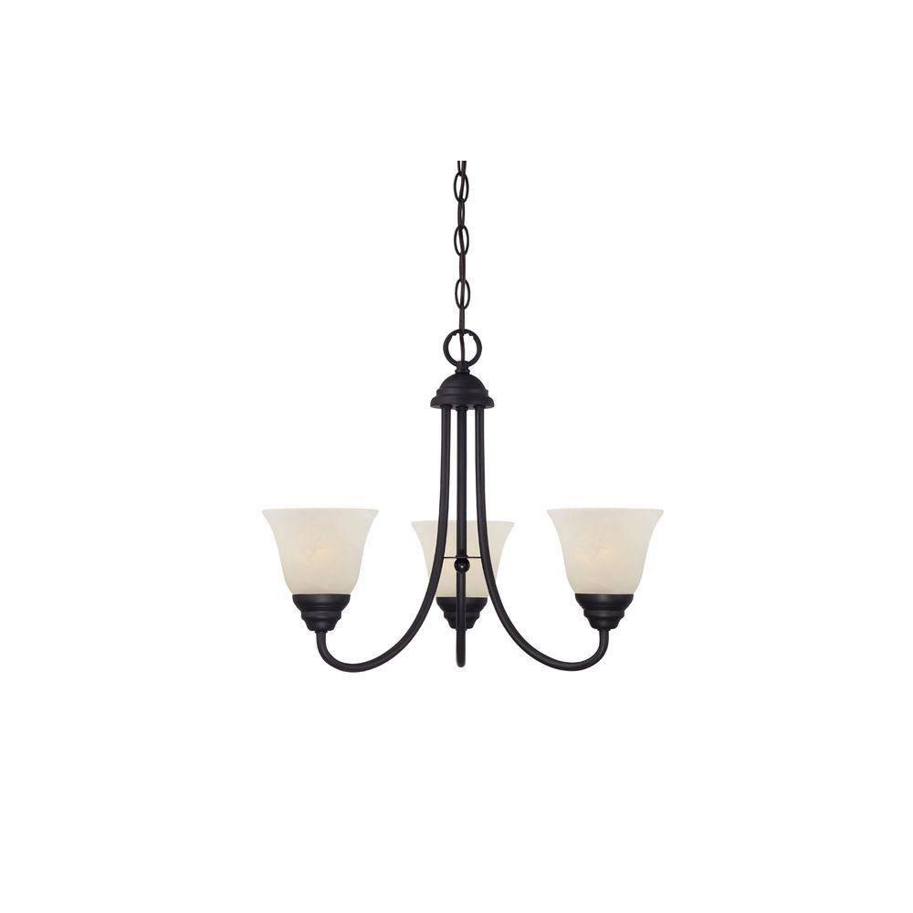 Kendall 3-Light Oil Rubbed Bronze Transitional Classic Chandelier for Dining Areas with No Bulbs Included