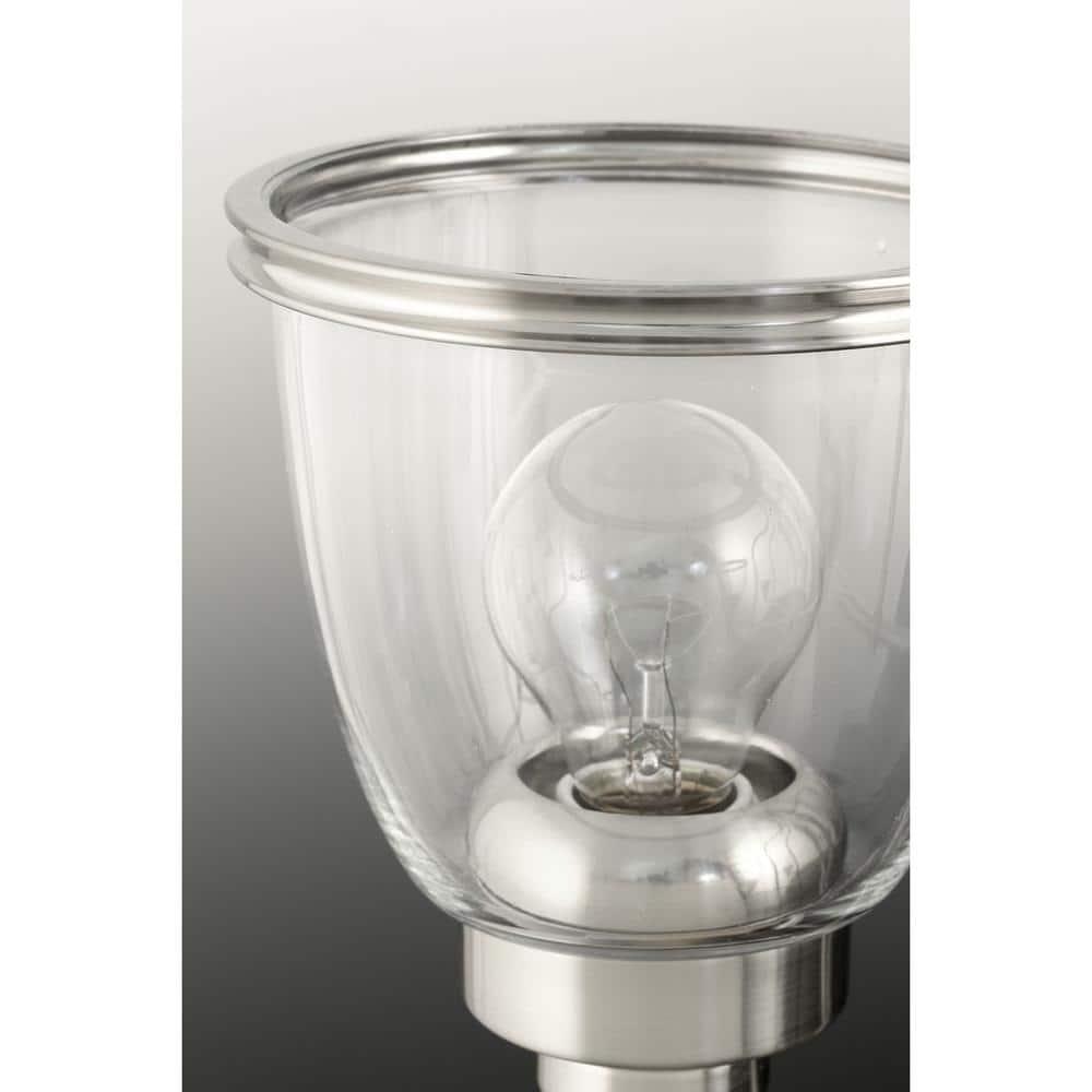Progress Lighting Saluda 1-Light Mini-Pendant, Brushed Nickel, Clear Glass Shade