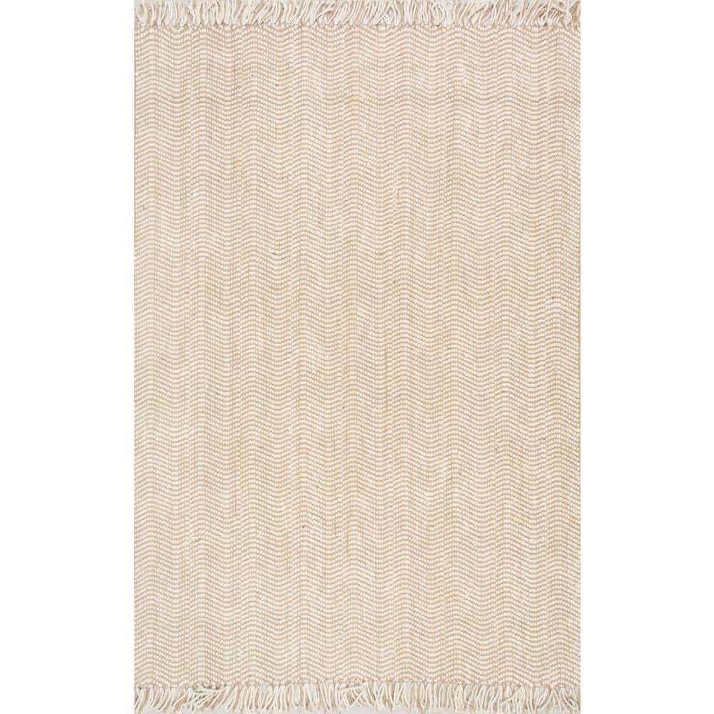 3'x5' Hand Woven Don Jute with Fringe Area Rug Brown - nuLOOM: Indoor Low Pile Rectangle, Stripe Pattern, Spot Clean