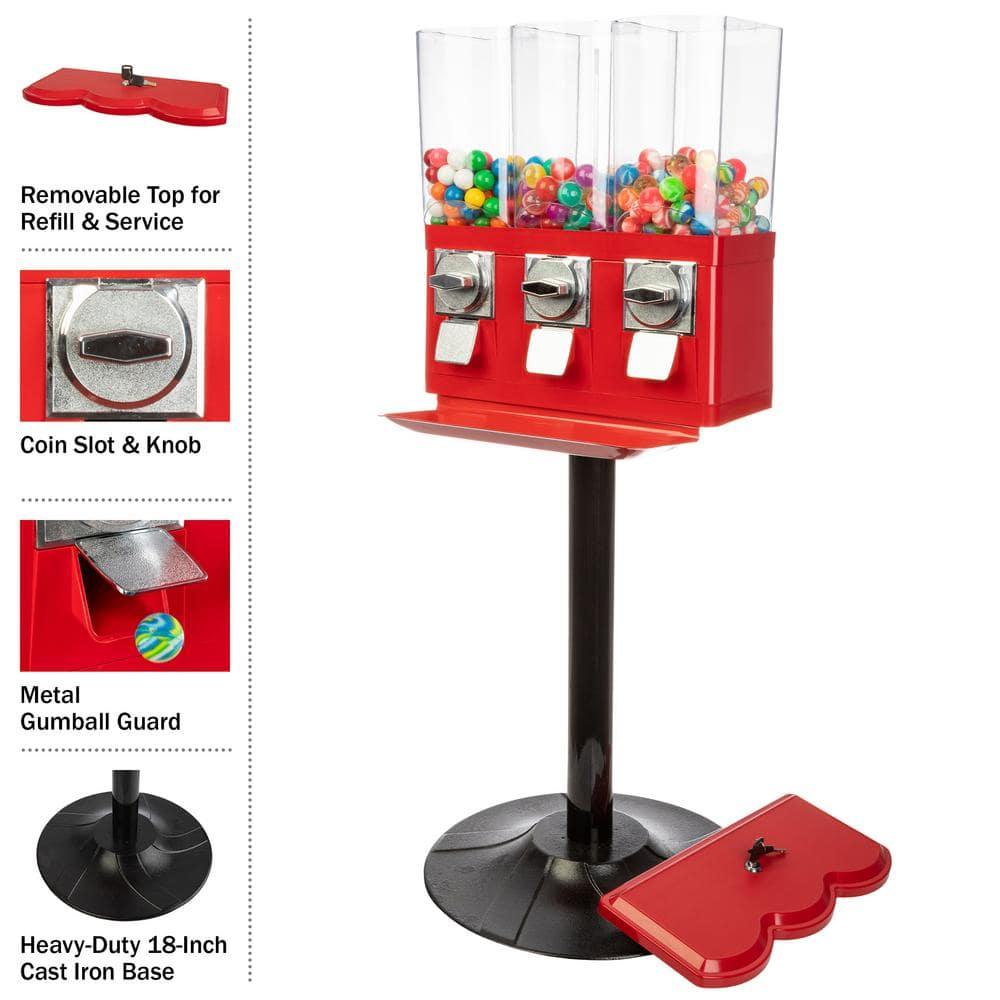 Great Northern Popcorn Great Northern Popcorn Triple Gumball Machine with Stand Red