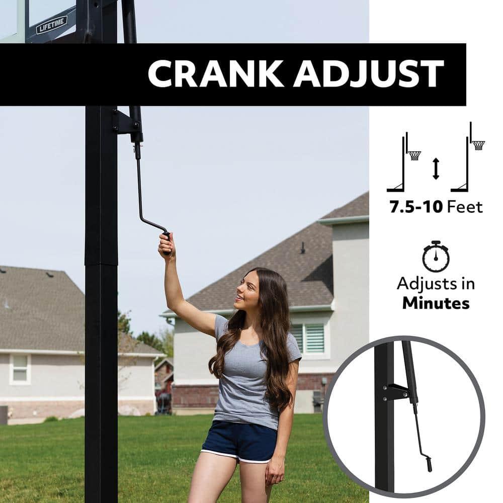 Lifetime Lifetime Height Adjustable Bolt Down Basketball Hoop (54" Tempered Glass Backboard)