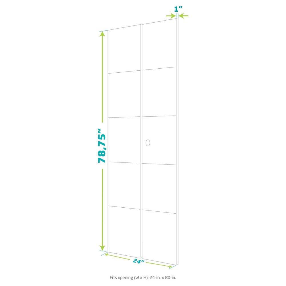 EightDoors 80-in Louvered Wood Finished Painted Flat Bi-Fold Door