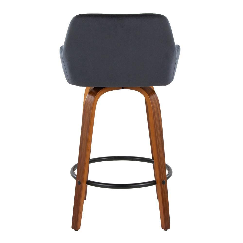 Cassiopeia Fixed-Height Fabric Upholstered Bar & Counter Stool with Bent Wood Legs