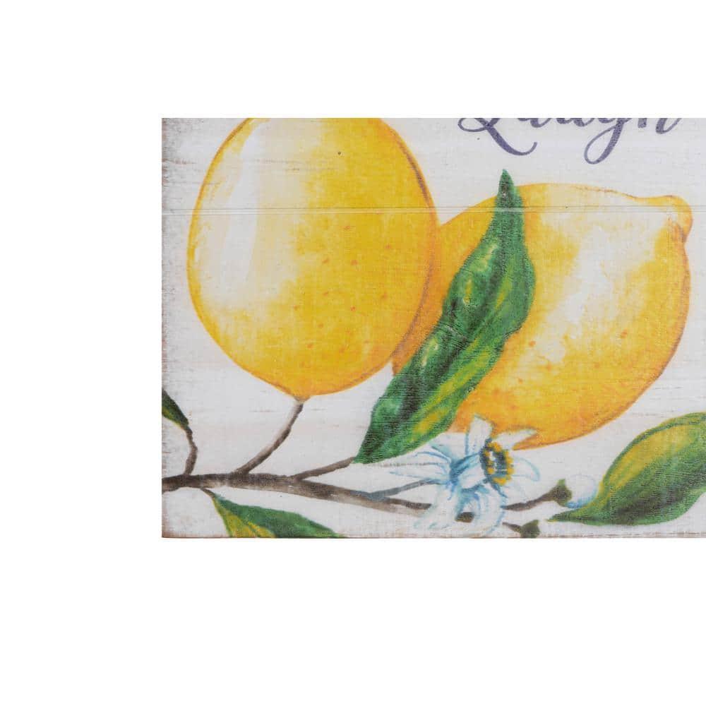 Creative Co-Op "Gather in Our Kitchen…" Wood Wall Décor with Lemons