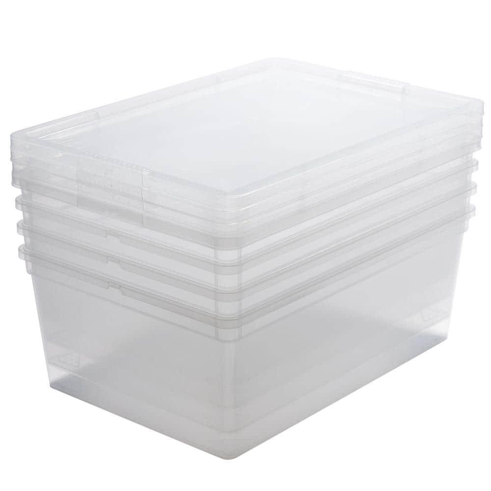 Simplify Simplify 4 Pack Stackable Storage Bins with Lids in Clear