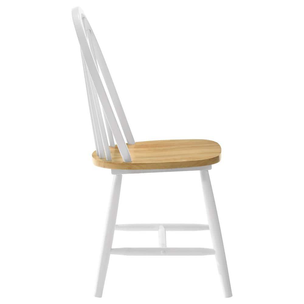 Coaster Farmhouse Windsor Wood Dining Chairs in White