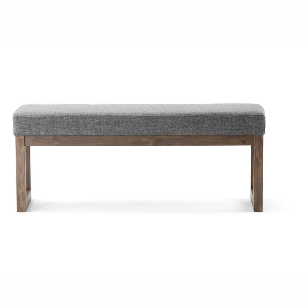 Milltown Tweed Style Fabric Upholstered Bench
