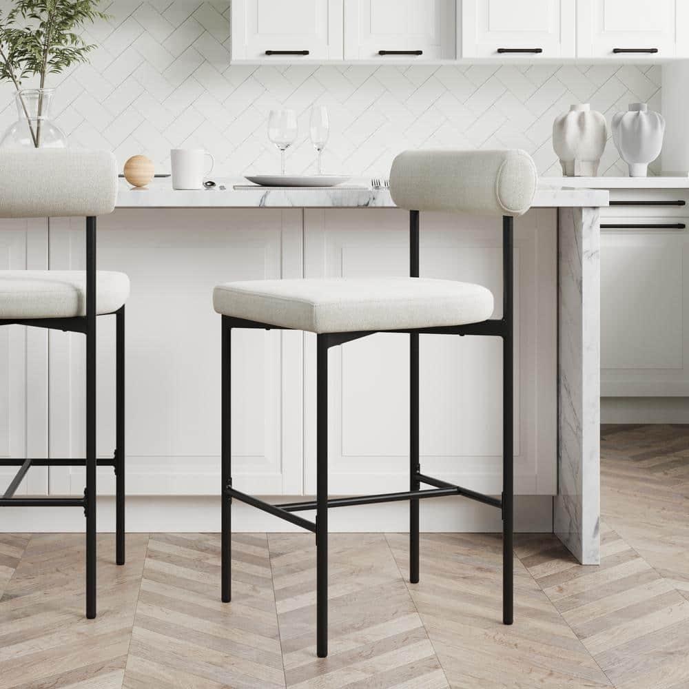 Dahlia Upholstered Counter Stool with Metal Frame