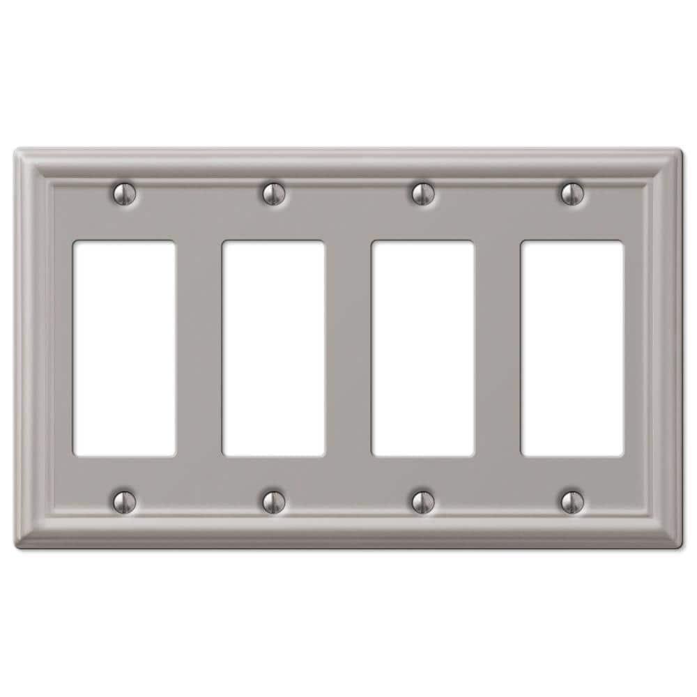 Amerelle 149R4BN Chelsea Wallplate, 4 Rocker GFCI, Steel, Brushed Nickel, 1-Pack