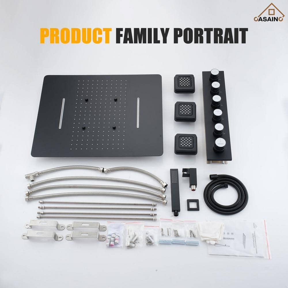 CASAINC Luxury Concealed Large Overhead Spray Multifunctional Shower