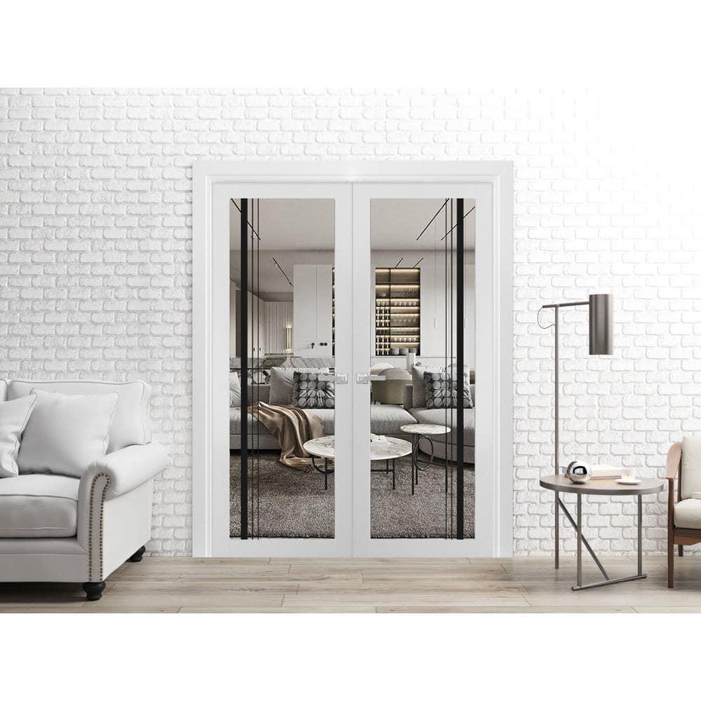 SARTODOORS 2566 Solid + Manufactured Wood Paneled French Doors