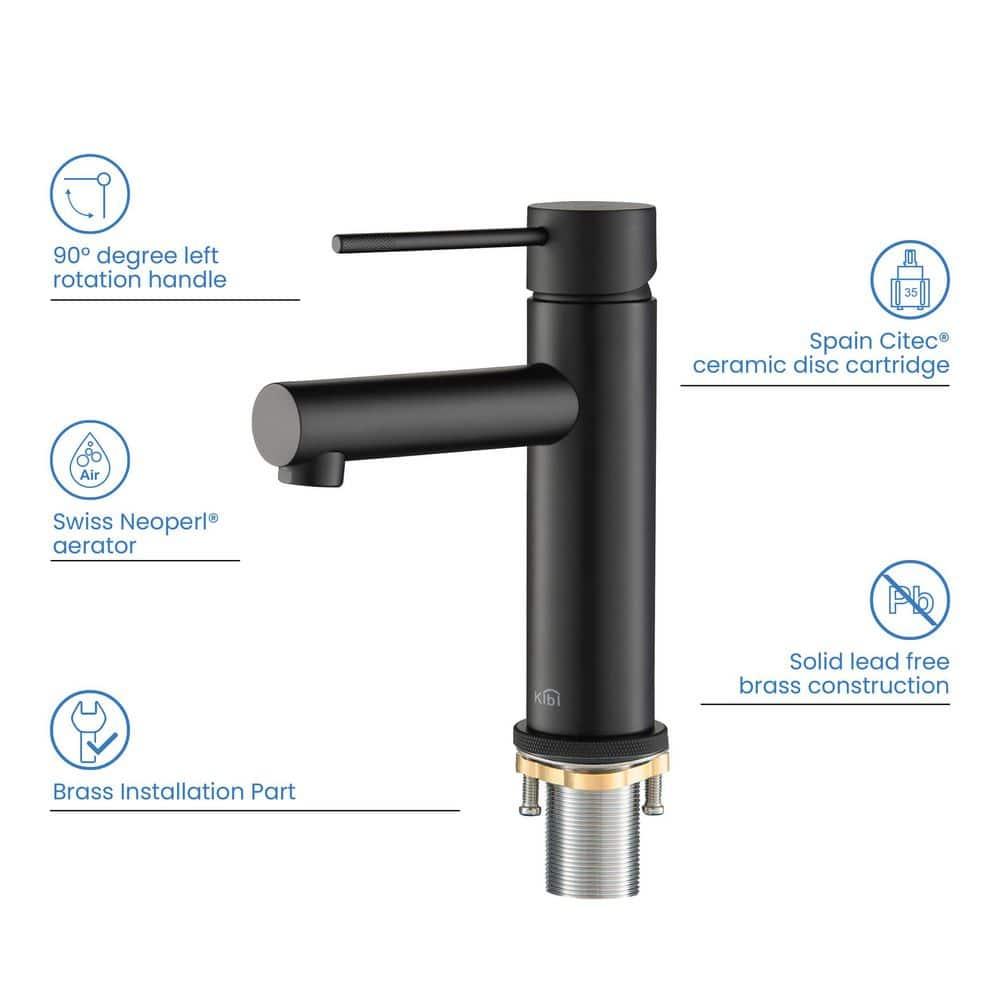 Kibi Circular X Single Handle Bathroom Vanity Sink Faucet