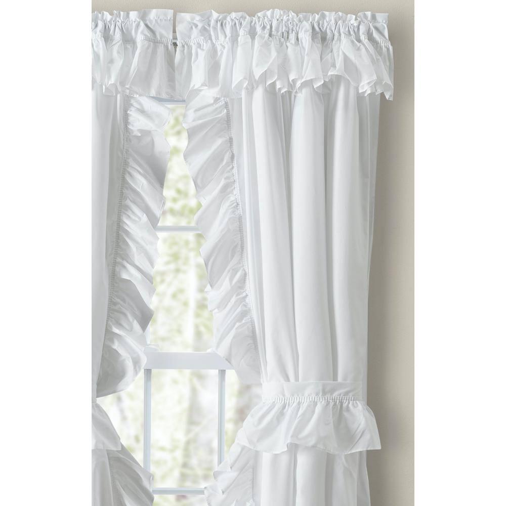 CintBllTer Classic Rod Pocket Curtain Panel Pair (White, 84" W x 84" L)