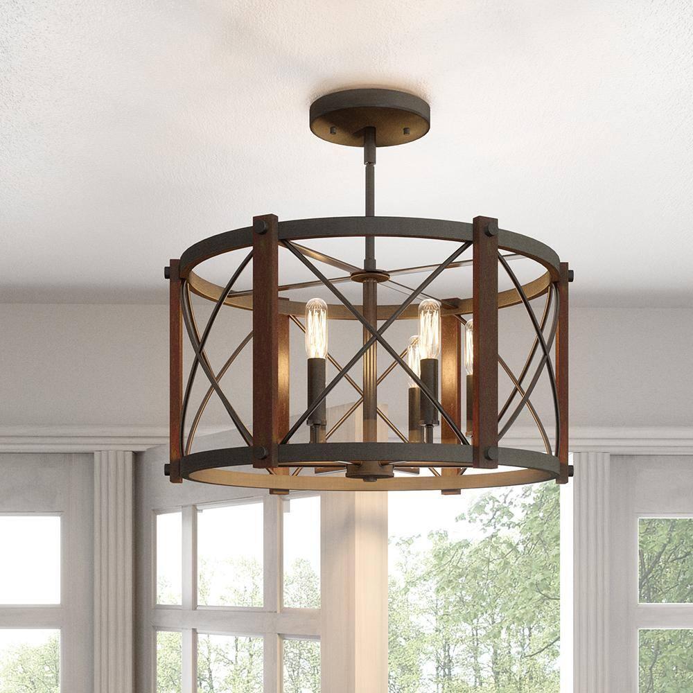 Quoizel Lighting Baron 6 - Light Semi-Flush Mount in  Marcado Black