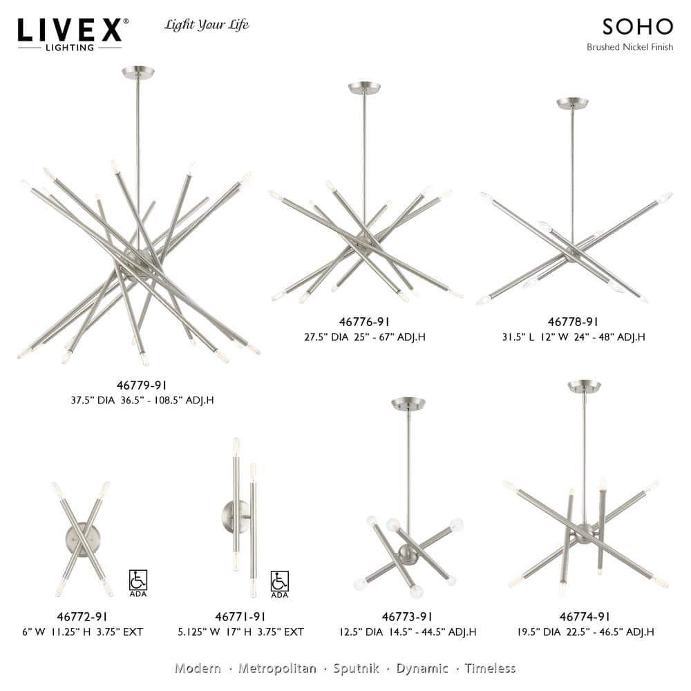 Livex Lighting Soho 4 - Light Wall Light in  Brushed Nickel