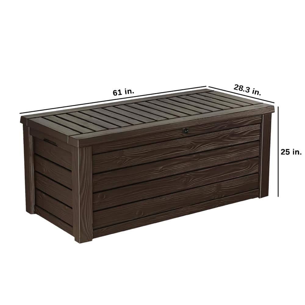 Keter Keter Westwood 150 Gallon Large Durable Resin Outdoor Storage and Organization Deck Box For Patio Furniture and Supplies