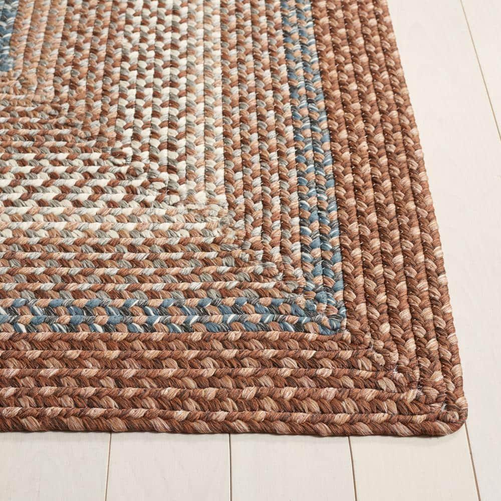 Braided BRD313 Hand Woven Area Rug - Brown/Multi - 4'x4' - Safavieh.