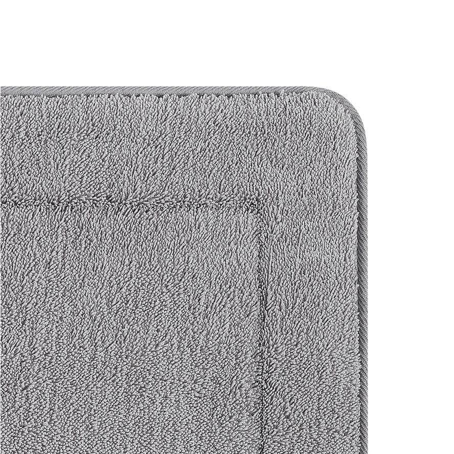Terry Bath Mats, Set of 2 Memory Foam Bath Rugs, Non-Slip, 100% Polyester, Premium Bathroom Decor, Machine Washable, Measures 17 in. x 24 in. / 20 in. x 32 in., Light Gray
